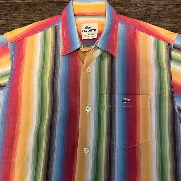 Lacoste Colorful Button Down Kids Shirt - Picture 3 of 7